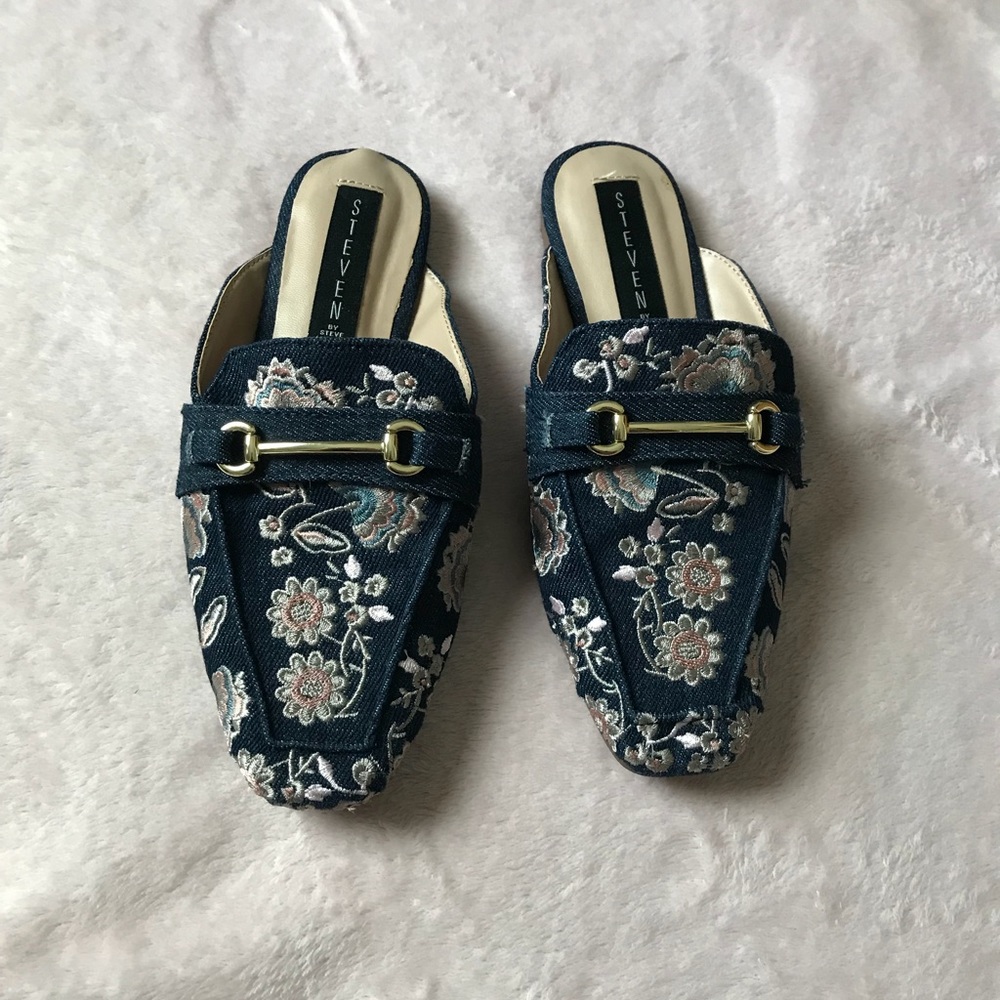 Steven by Steve Madden jean floral mule